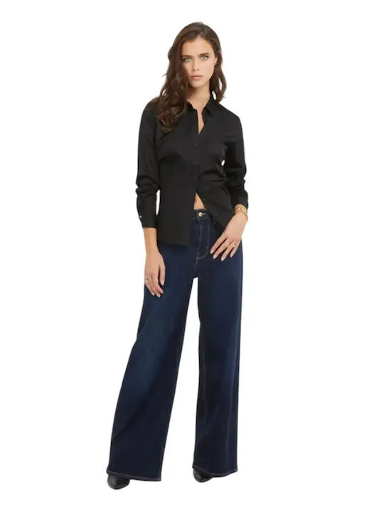 Women's Monochrome Long Sleeve Shirt Black