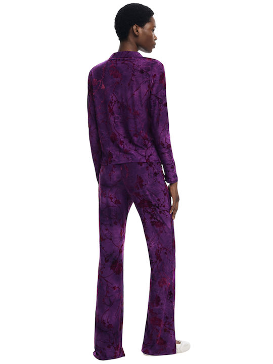 Μακρυμάνικο Γυναικείο Πουκάμισο Purple