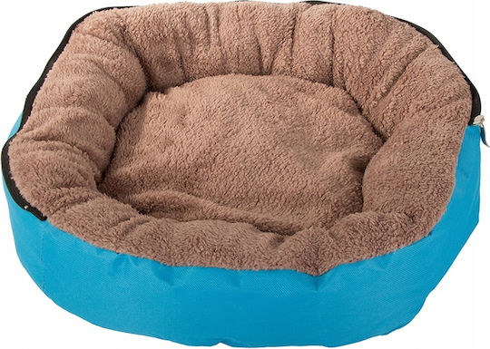 Pat Pentru Câini și Pisici Zola Husă Detașabilă 54 X 13 Cm Material Moale Rotund Albastru Maro