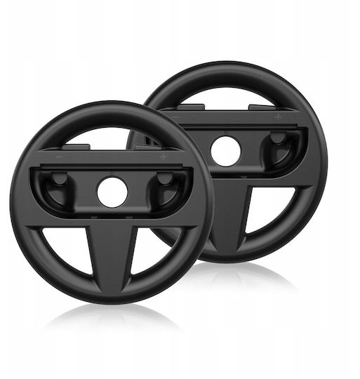 2x Steering Wheel Holder Joy-con Nintendo Switch 2 Nsw2 Mario Kart 2x Black Jys-ns226