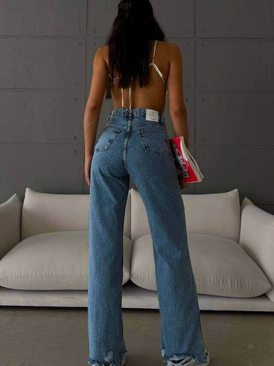Femei Din material textil Pantaloni Albastră