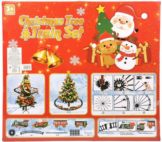 Electric Christmas Train 80 Cm Lighting & Music Base Placement On Tree