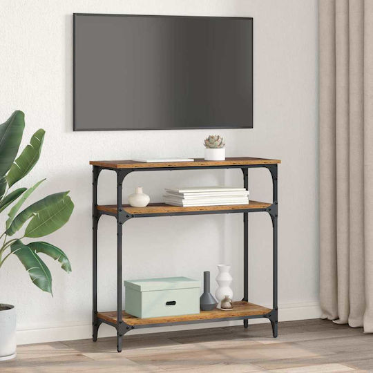 Console Table Wood & Metal Old Wood L75xW29xH75cm