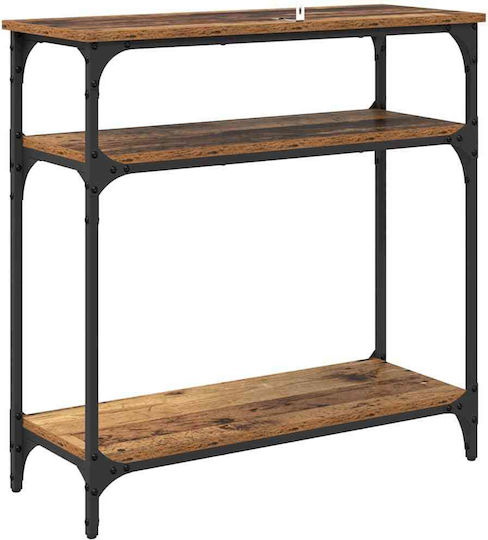 Console Table Wood & Metal Old Wood L75xW29xH75cm