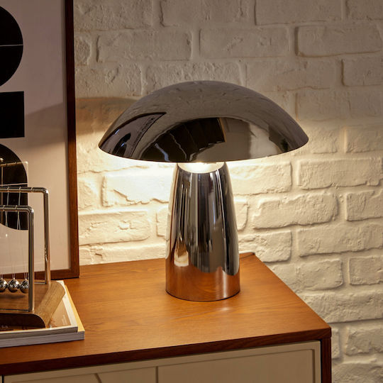Atmosphera Omia Tischlampen mit Silberfarbenem Hut und Basis