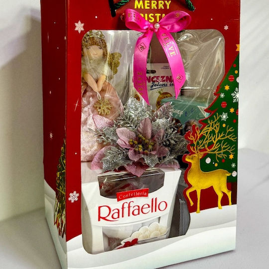 Pachet De Crăciun Raffaello Praline 150g Apă De Toaletă Înghețată 30ml Balsam De Buze Princezna 4.8g Decorațiuni De Crăciun Ambalate În O Geantă Cu Imprimeu De Sărbători