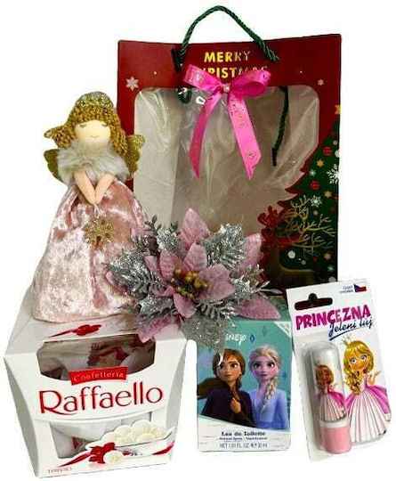 Pachet De Crăciun Raffaello Praline 150g Apă De Toaletă Înghețată 30ml Balsam De Buze Princezna 4.8g Decorațiuni De Crăciun Ambalate În O Geantă Cu Imprimeu De Sărbători