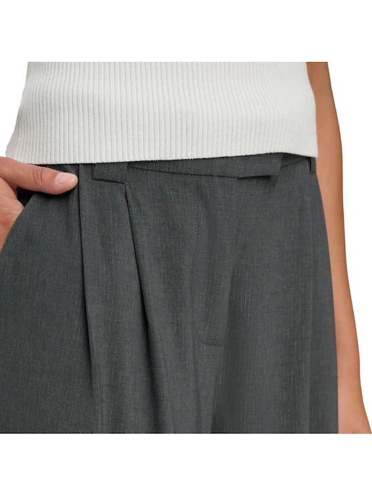 Only Damen Hochbund Stoff Palazzohose Breit Gray