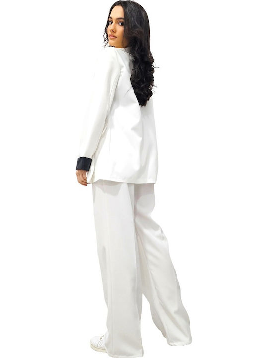Women's White Suit Relaxed Fit