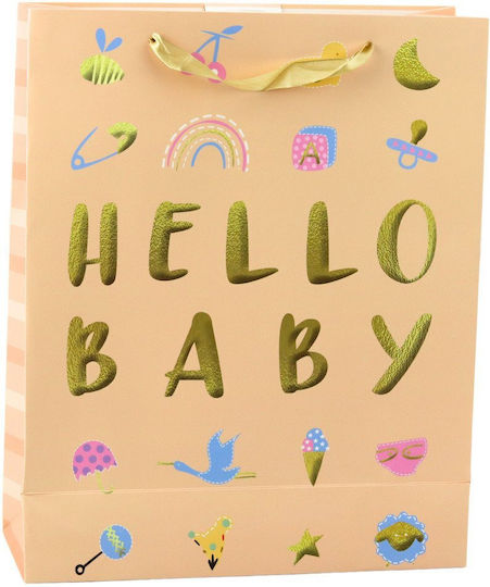 Lean Toys Bag for Gift Orange 32x10x26cm.