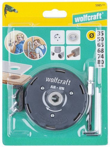 Wolfcraft Gmbh 5985000 Drill Circle Cutter Drill Bit Right Hand Rotation Plasterboard Plywood Softwood Panel 8.5 mm 3 cm
