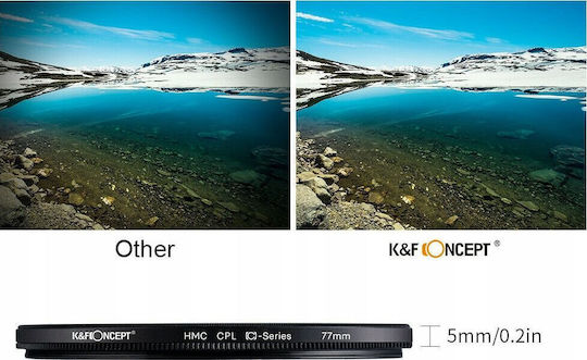 K&F Concept Multi-Coated Circular Polarizer Slim Lens Filter PL CPL HD Coloured Diameter 43mm with Coating MC for Photographic Lenses