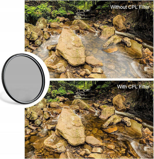 K&F Concept Multi-Coated Circular Polarizer Slim Lens Filter PL CPL HD Coloured Diameter 43mm with Coating MC for Photographic Lenses
