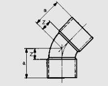 Conex Rohrbogenarmatur Kupfer 45° 42mm 5041 042000000
