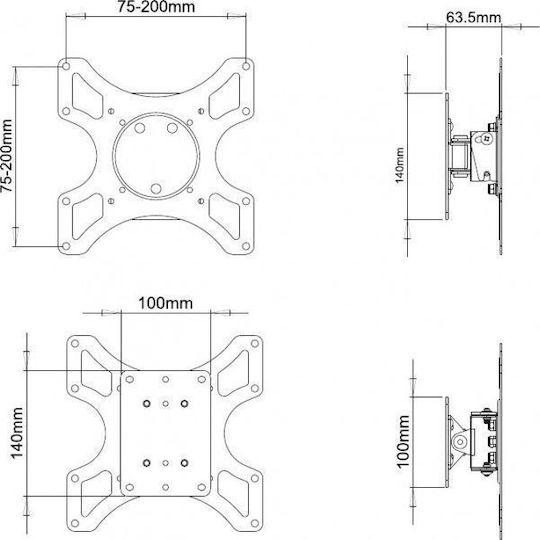 Techly LCD 2900 ICA-LCD 2900WH Wall TV Mount up to 37" and 25kg White