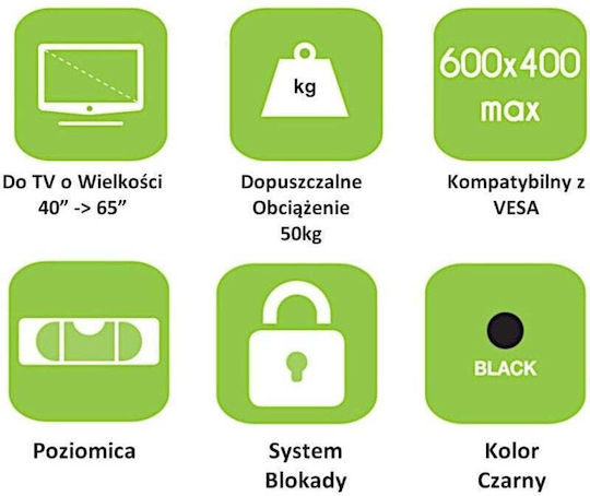 Techly ICA-PLB 133LTY Βάση Τηλεόρασης Τοίχου έως 65" και 50kg