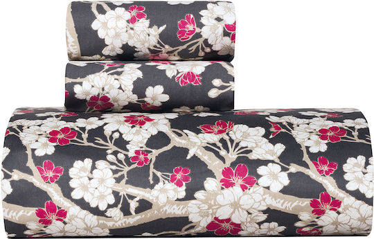 Kentia Σετ Υπέρδιπλη 220x240cm Umeko Anthracite Grey - White - Magenta - Beige Kentia Σετ Υπέρδιπλη 220x240cm Umeko Anthracite Grey - White - Magenta - Beige