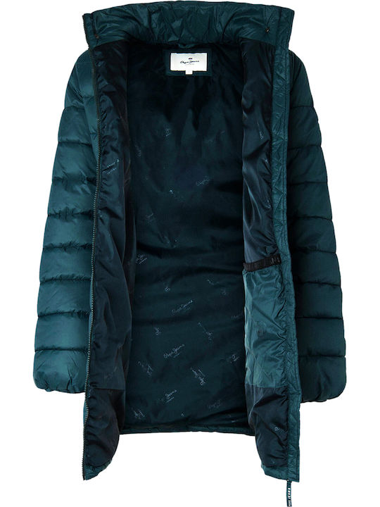 E1 Drop 2b Maddie Lungă Jachetă de femei Puffer Green.
