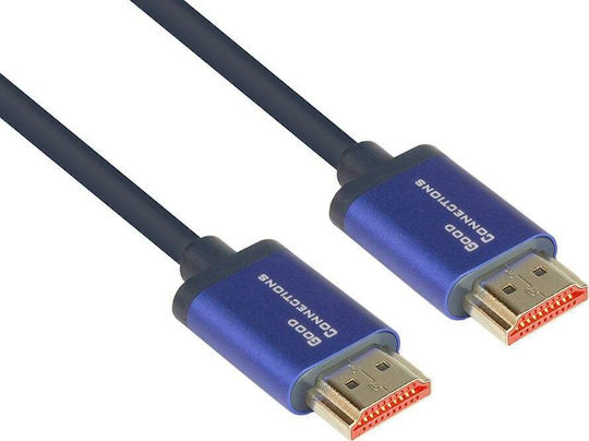 Good Connections HDMI 2.1 Ultra High Speed 48Gbps 4K 120Hz HDR VRR Cable HDMI male - HDMI male 0.5m Μπλε