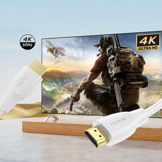 Unitek HDMI 2.0 Premium Високоскоростен 4K 60Hz HDR Кабел HDMI Мъжки - HDMI Мъжки 7.5м Бял