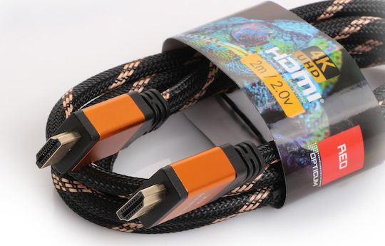 Opticum HDMI 2.0 Premium High Speed 4K 60Hz HDR Cable HDMI male - HDMI male 3m Κόκκινο