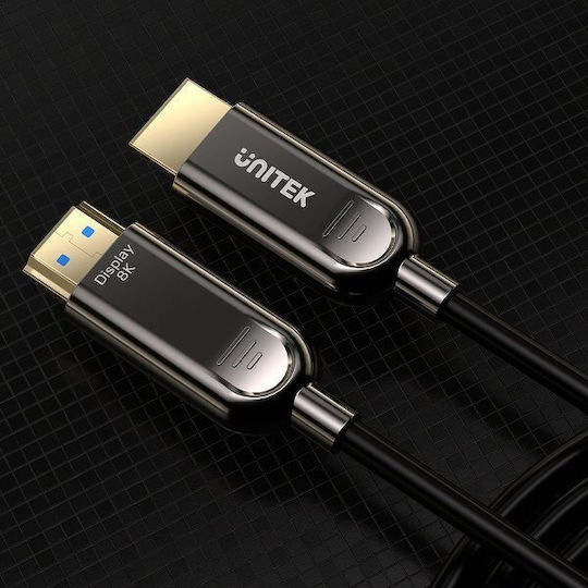 Unitek HDMI 2.1 Ултра Висока Скорост 48Gbps 4K 120Hz HDR VRR HDMI Кабел HDMI Мъжки - HDMI Мъжки 70м Черен