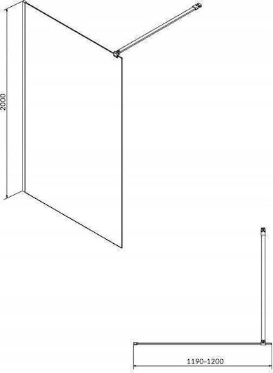 Cersanit Cabin for Shower with Sliding Door 120x200cm Black