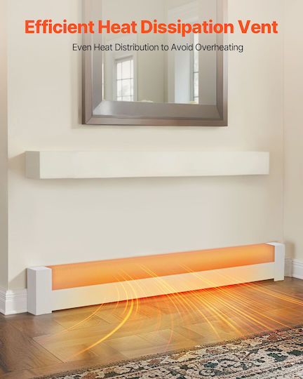 Radiator Covers Vevor Basic Series 1526 Mm Front Cover for Standard Electric Heating Unit Home Improvement Heavy Duty Steel Easy Installation Replacement for Old Cover in Bedroom White
