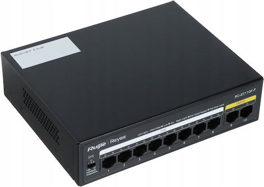 Ruijie RG-ES110F-P Unmanaged L2 PoE+ Switch με 10 Θύρες Ethernet και 10 SFP Θύρες
