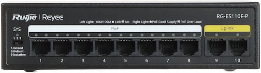 Ruijie RG-ES110F-P Unmanaged L2 PoE+ Switch με 10 Θύρες Ethernet και 10 SFP Θύρες