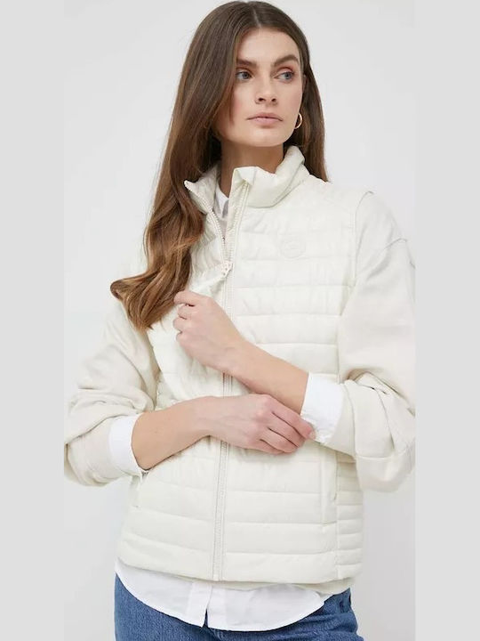 Ronna Women's Short Puffer Jacket for Spring or Autumn White