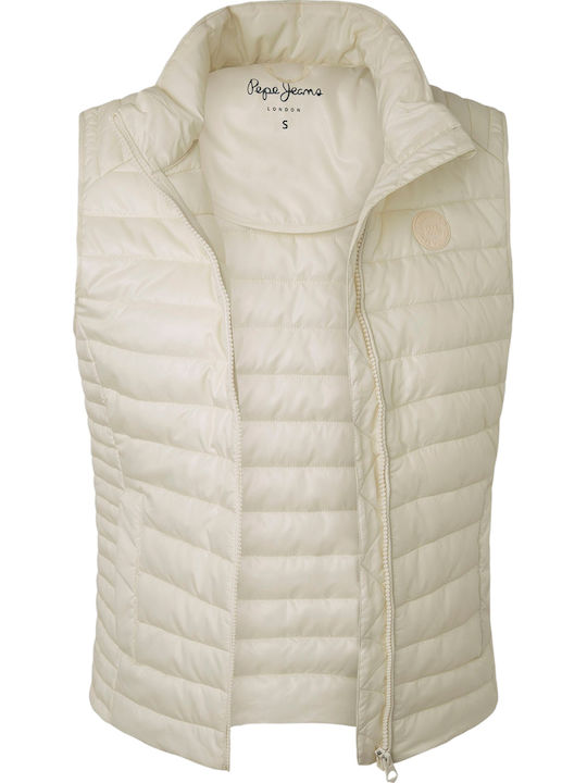 Ronna Women's Short Puffer Jacket for Spring or Autumn White