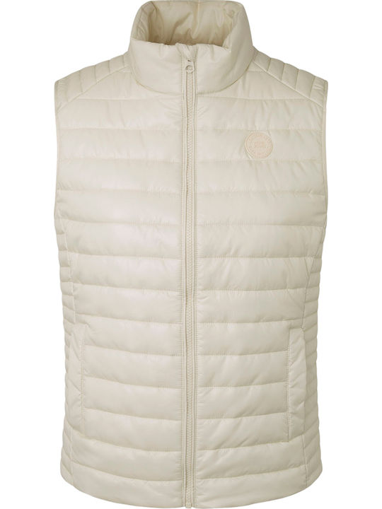 Ronna Women's Short Puffer Jacket for Spring or Autumn White