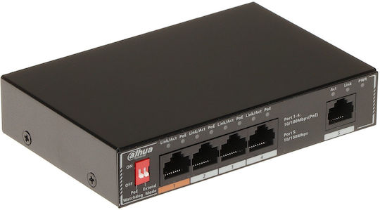 Dahua SF1005P Неуправляем L2 PoE+ Switch с 4 Портове Гигабитови (1Gbps) Ethernet