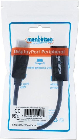 Manhattan Μετατροπέας DisplayPort male σε HDMI female 1τμχ 151634