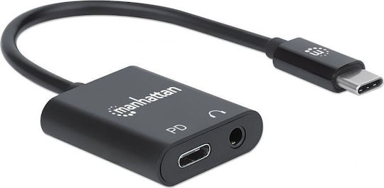 Manhattan Μετατροπέας USB-C male σε 3.5mm / USB-C female 1τμχ 153355