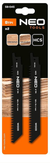 Reciprocating Saw Blade HCS 152 x 19 x 1 mm 8TPI Set 2 Pieces