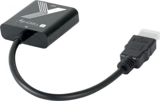 Techly Convertor HDMI / VGA masculin în HDMI / VGA feminin 1buc 361902
