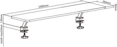 Mozos Βάση Γραφείου για 2 Οθόνες έως 32" Γκρι (CLAMP-DUAL-RISER)