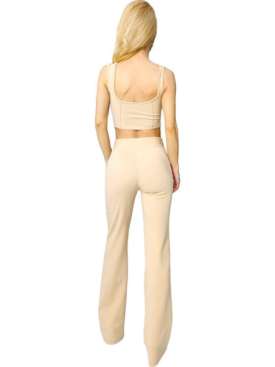Damen Cream Set mit Hose in Slim Passform
