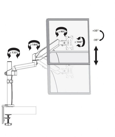 Manhattan Stand Desk Mounted Monitor up to 32" with Arm (461580)