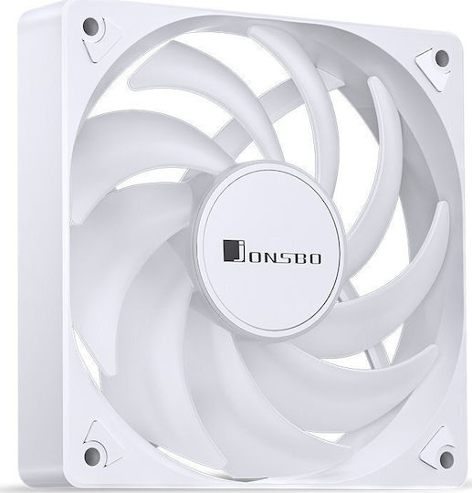 Jonsbo SL-120CW Case Fan 120mm (1500rpm) With RGB Lighting And 3-Pin Connection White