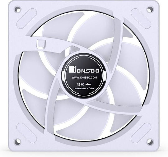 Jonsbo ZB-120W Case Fan (65.26cfm) with ARGB Lighting and 4-Pin PWM Connection White
