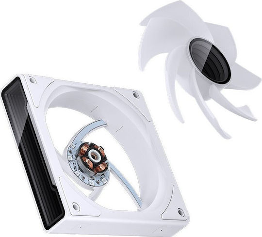 Jonsbo ZK-120WR Reverse Blade Case Fans 1800rpm with ARGB Lighting and 4-Pin PWM Connection Pack of 3 White