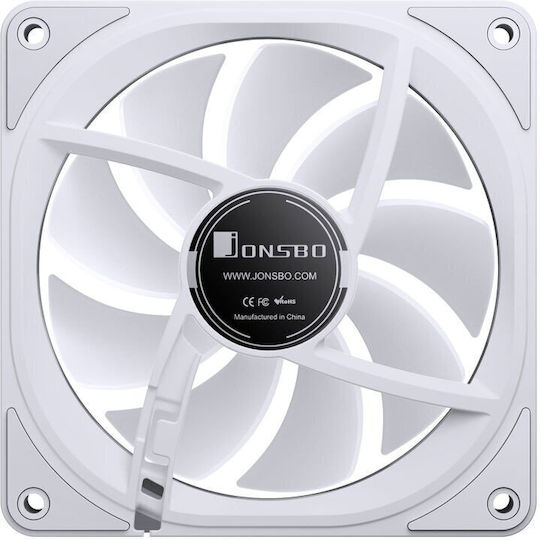 Jonsbo FR-606W Case Fans 120mm (1500rpm) with ARGB Lighting and 4-Pin PWM Connection White