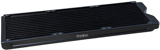Phobya R27-s420 Радиатор 420 мм Радиатор 18 Fpi Медни Перки 2x G1/4-инчови Връзки Черен