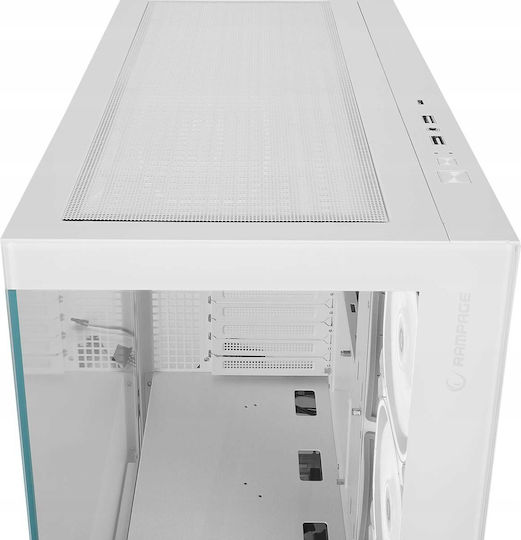 Rampage Hydra V1 Gaming Midi Tower Computer Case with Side Window White