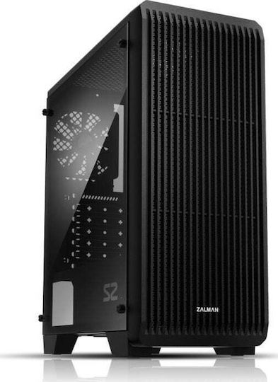 Zalman S2 Gaming Midi Tower Κουτί Υπολογιστή με Πλαϊνό Παράθυρο Μαύρο