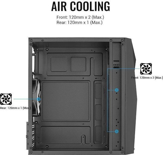 Aerocool Raider Mini Gaming Midi Tower Computer Case with Side Window and RGB Lighting Black