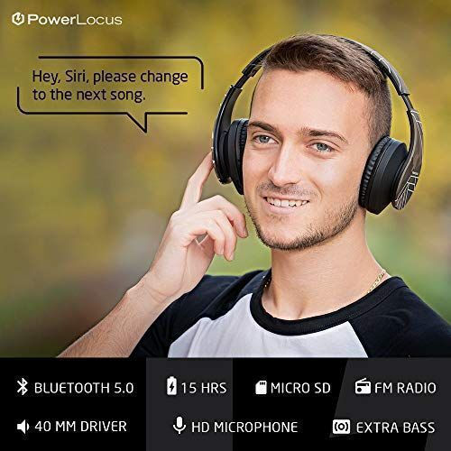 PowerLocus P2 Wireless / Wired Over Ear Headphones with Radio Multicolored